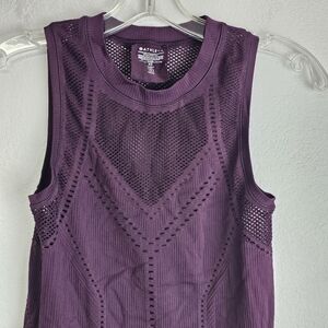 Athleta Oxygen Tank in Plum Seamless Mesh Sleeveless Top Sz XS Activewear